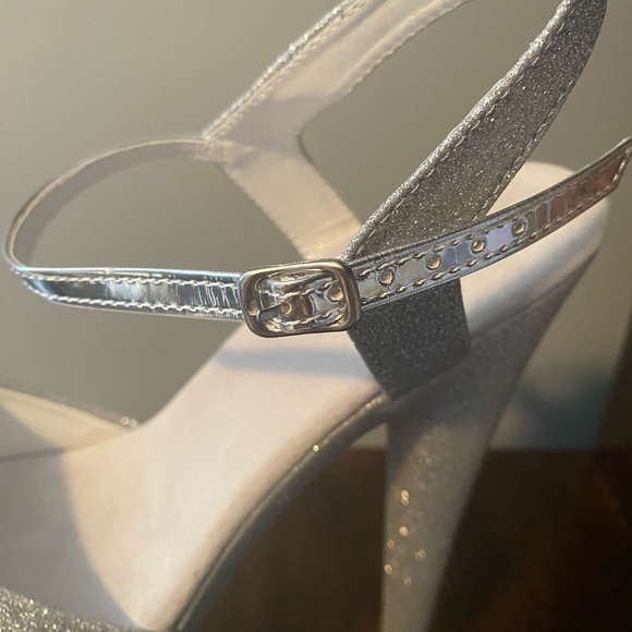 Glitter Pole Dancer Sandals Platform High Heels size 10 Silver Roimaash - Picture 8 of 8